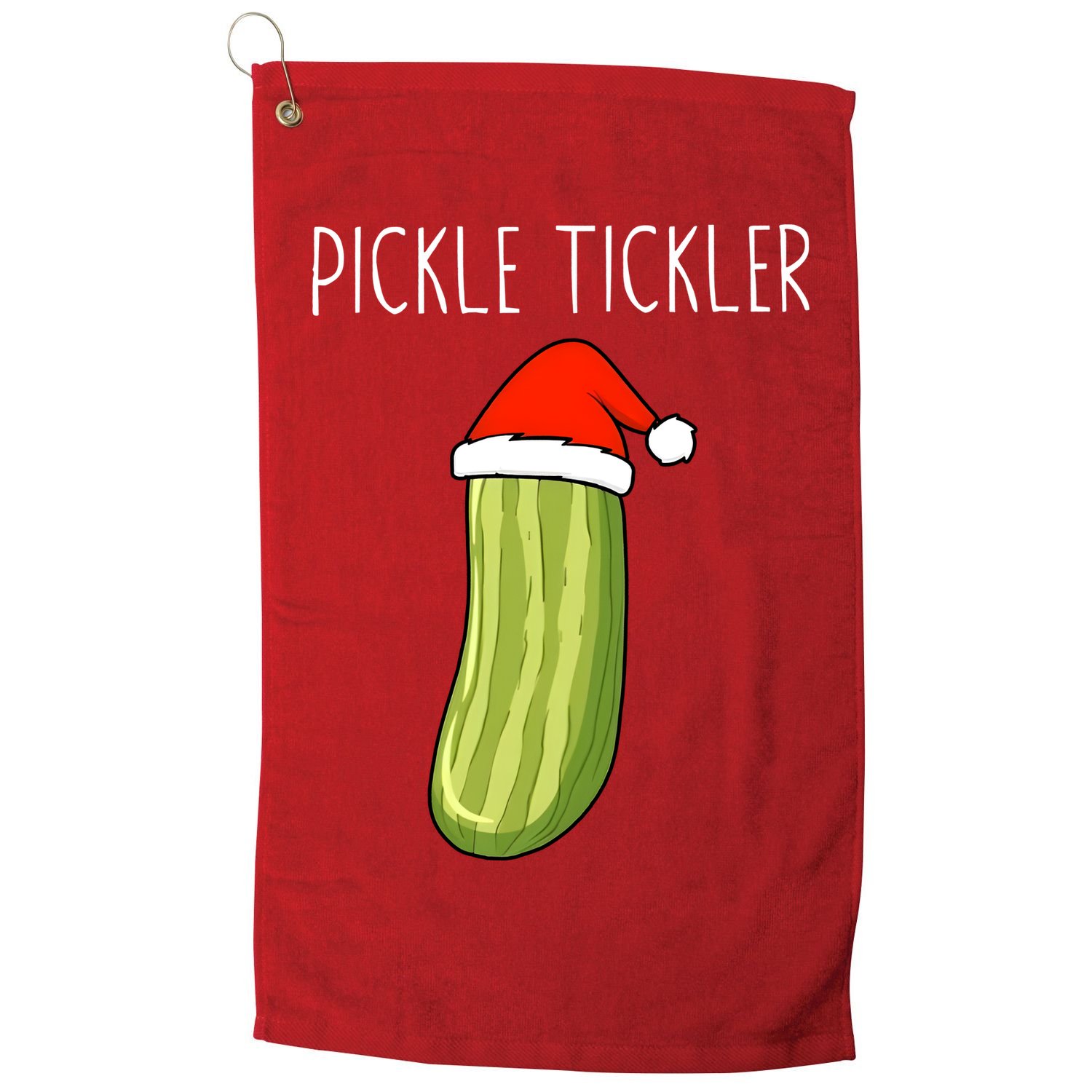 Christmas Couple Matching Tickle My Pickle Golf Towel