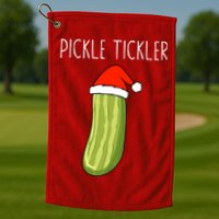 Christmas Couple Matching Tickle My Pickle Golf Towel