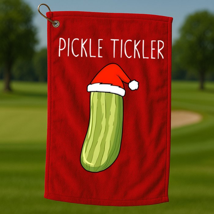 Christmas Couple Matching Tickle My Pickle Golf Towel