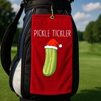Christmas Couple Matching Tickle My Pickle Golf Towel