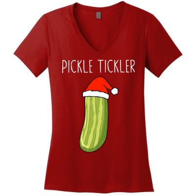 Christmas Couple Matching Tickle My Pickle Women's V-Neck T-Shirt