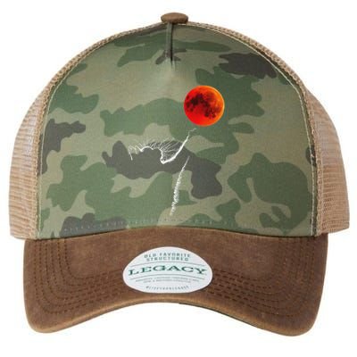 Curious Cat Meets The Blood Moon Lunar Eclipse 14 March 2025 Legacy Tie Dye Trucker Hat