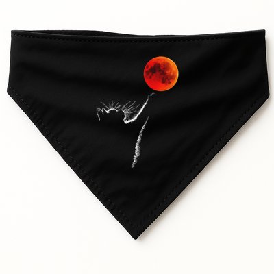 Curious Cat Meets The Blood Moon Lunar Eclipse 14 March 2025 USA-Made Doggie Bandana