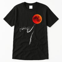 Curious Cat Meets The Blood Moon Lunar Eclipse 14 March 2025 Tall T-Shirt