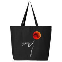 Curious Cat Meets The Blood Moon Lunar Eclipse 14 March 2025 25L Jumbo Tote