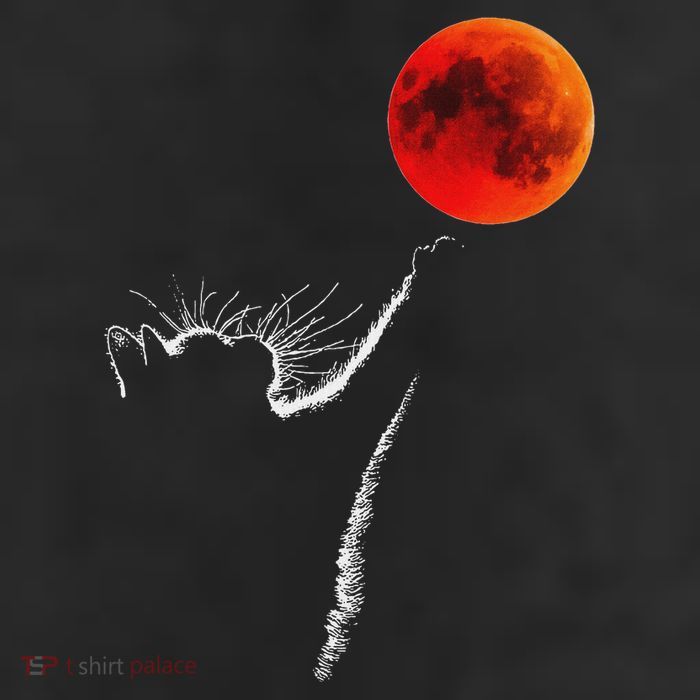 Curious Cat Meets The Blood Moon Lunar Eclipse 14 March 2025 25L Jumbo Tote