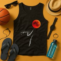 Curious Cat Meets The Blood Moon Lunar Eclipse 14 March 2025 Tank Top