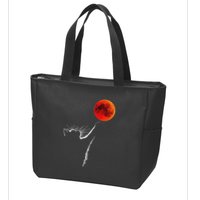 Curious Cat Meets The Blood Moon Lunar Eclipse 14 March 2025 Zip Tote Bag