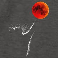 Curious Cat Meets The Blood Moon Lunar Eclipse 14 March 2025 Vector Backpack