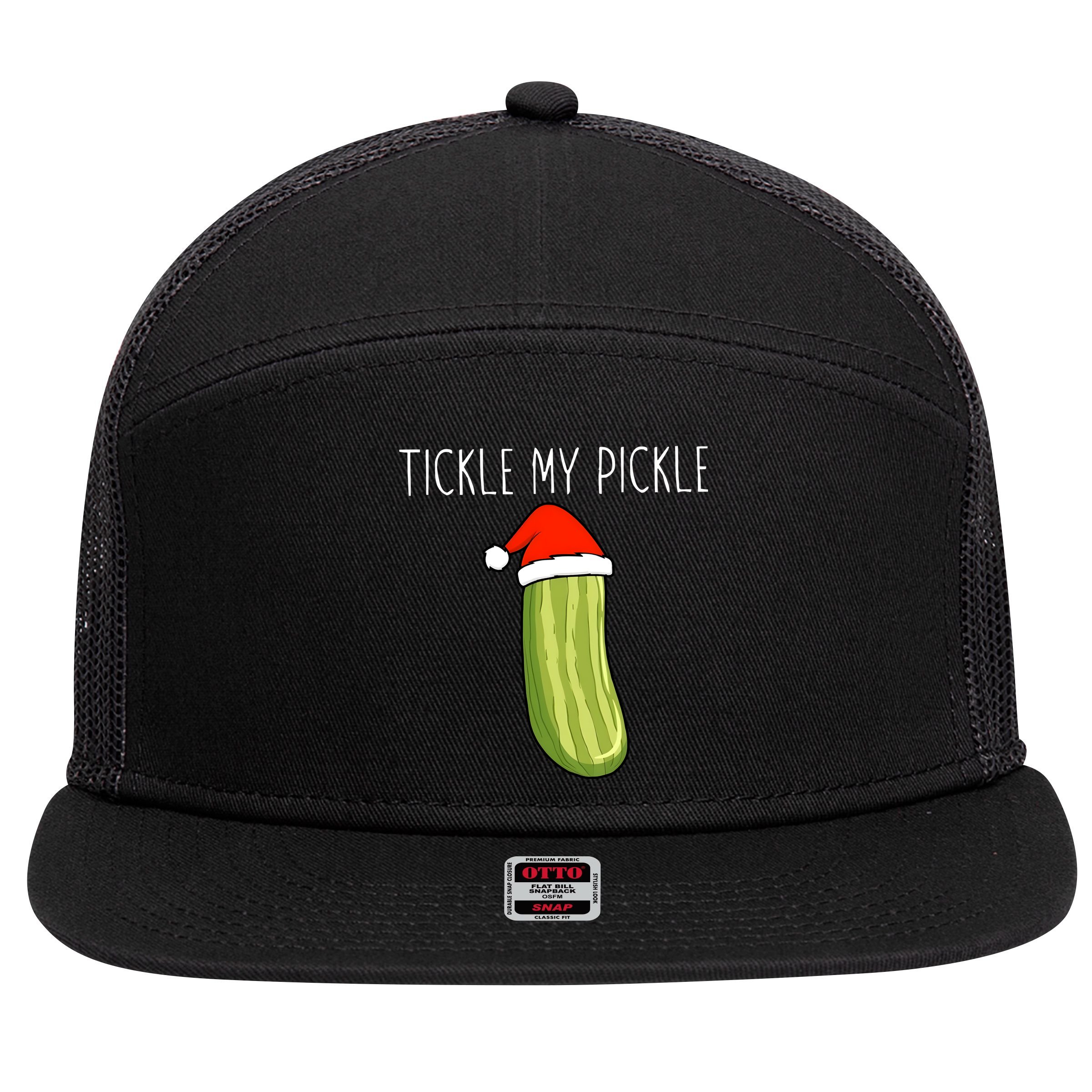 Christmas Couple Matching Tickle My Pickle 7 Panel Mesh Trucker Snapback Hat