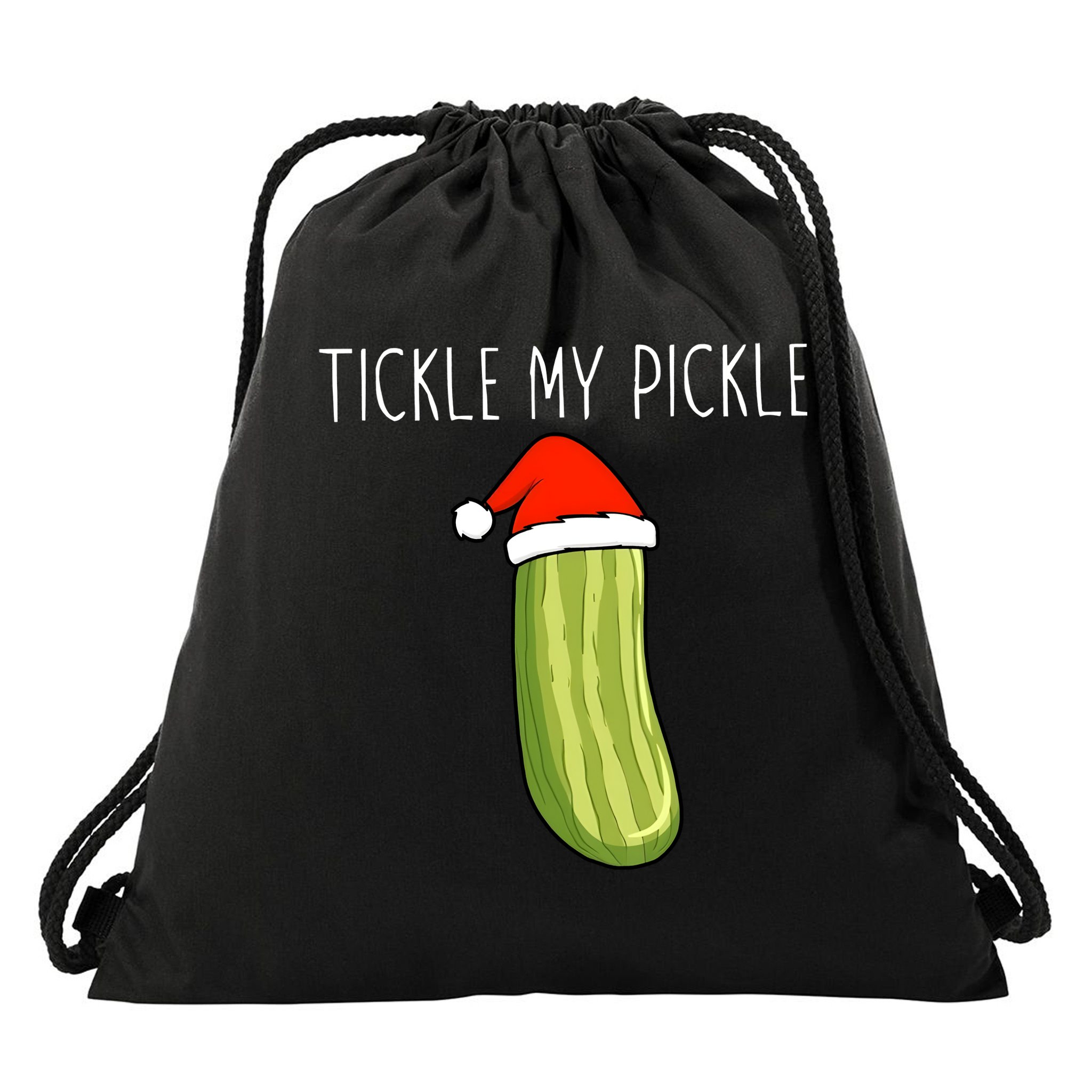 Christmas Couple Matching Tickle My Pickle Drawstring Bag