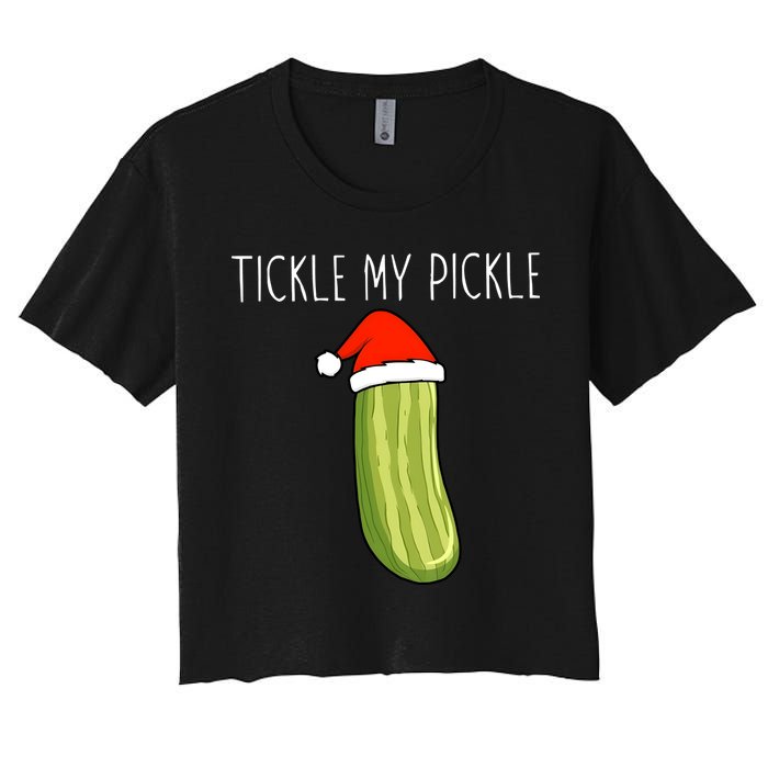 Christmas Couple Matching Tickle My Pickle Women's Crop Top Tee