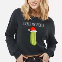 Christmas Couple Matching Tickle My Pickle Cropped Pullover Crew