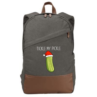 Christmas Couple Matching Tickle My Pickle Cotton Canvas Backpack