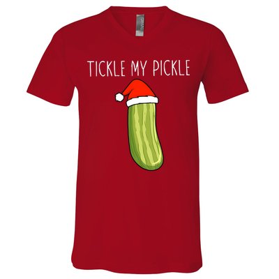 Christmas Couple Matching Tickle My Pickle V-Neck T-Shirt