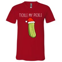 Christmas Couple Matching Tickle My Pickle V-Neck T-Shirt