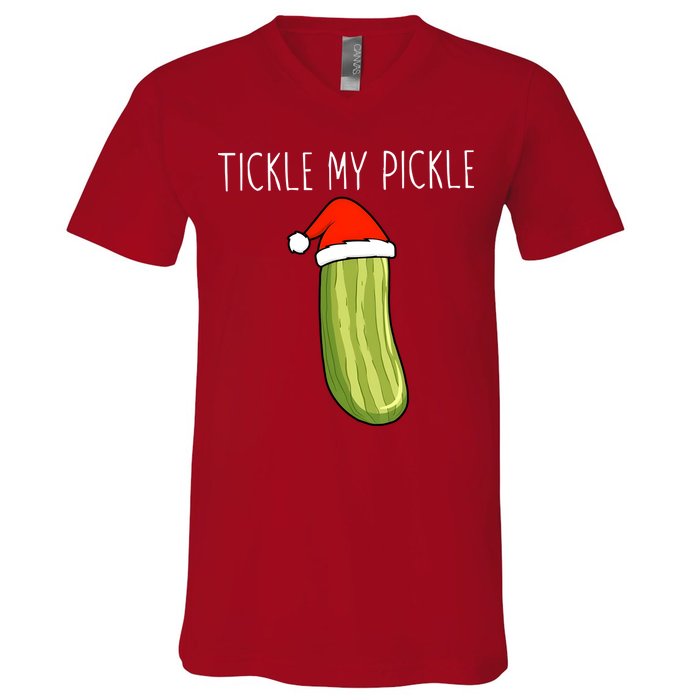 Christmas Couple Matching Tickle My Pickle V-Neck T-Shirt