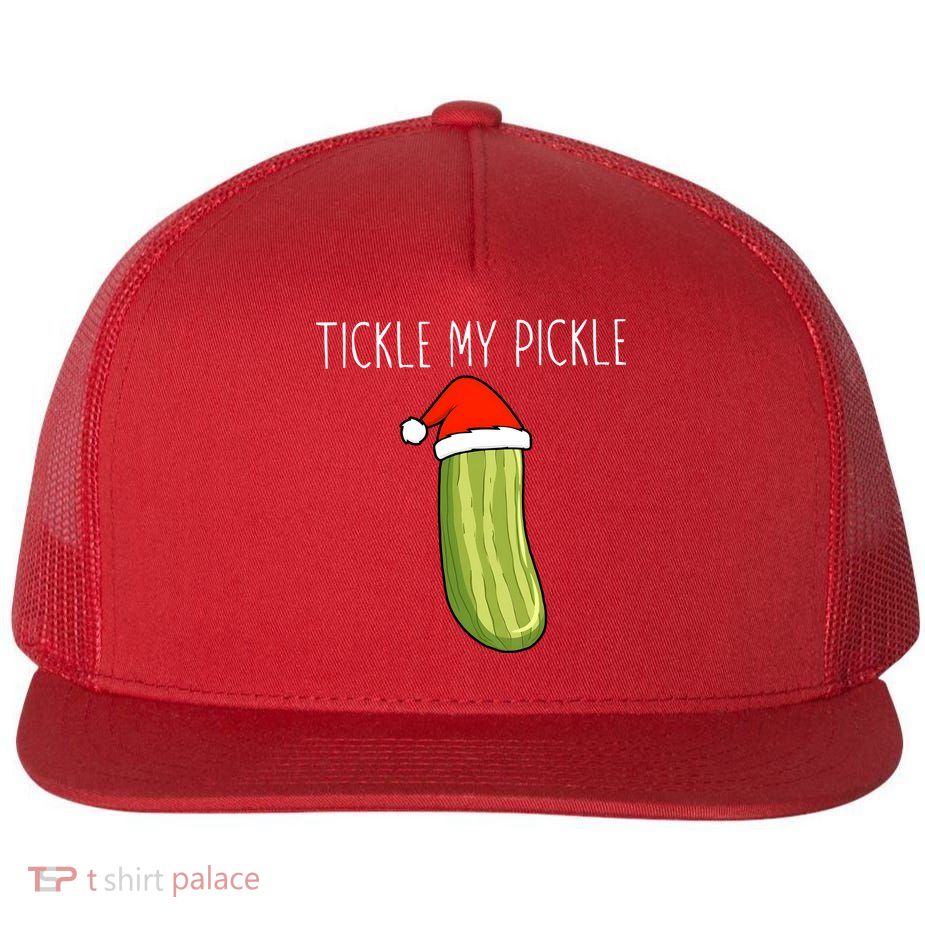 Christmas Couple Matching Tickle My Pickle Flatbill Hat