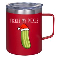 Christmas Couple Matching Tickle My Pickle 12oz Stainless Steel Coffee Mug