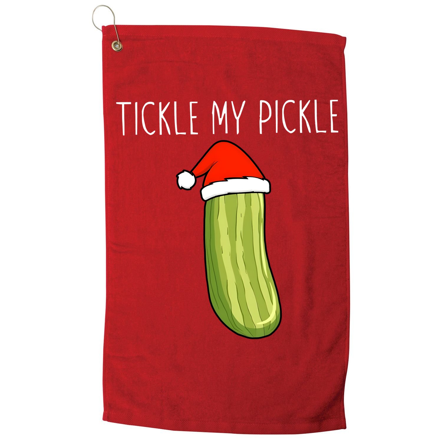 Christmas Couple Matching Tickle My Pickle Golf Towel