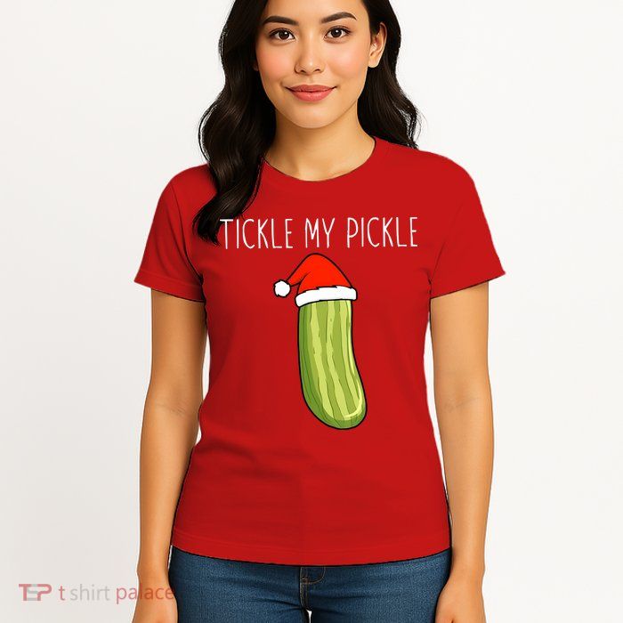 Christmas Couple Matching Tickle My Pickle Womens T-Shirt