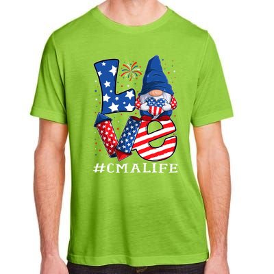 Cma Certified Medical Assistant Love 4th Of July Gnome Usa Gift Adult ChromaSoft Performance T-Shirt