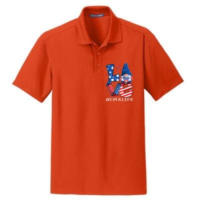 Cma Certified Medical Assistant Love 4th Of July Gnome Usa Gift Dry Zone Grid Polo