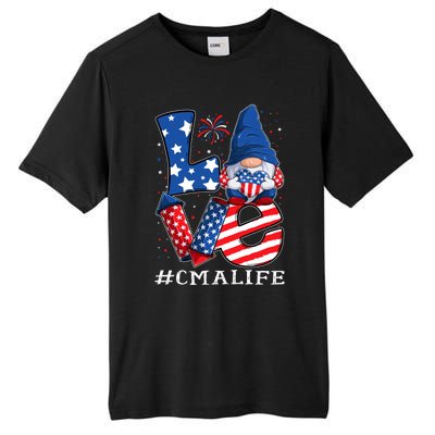 Cma Certified Medical Assistant Love 4th Of July Gnome Usa Gift Tall Fusion ChromaSoft Performance T-Shirt