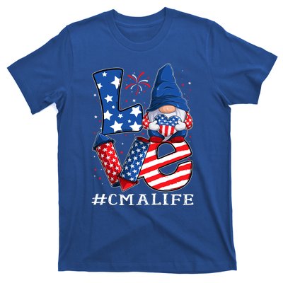 Cma Certified Medical Assistant Love 4th Of July Gnome Usa Gift T-Shirt