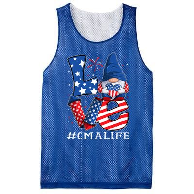 Cma Certified Medical Assistant Love 4th Of July Gnome Usa Gift Mesh Reversible Basketball Jersey Tank