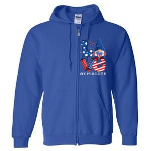 Cma Certified Medical Assistant Love 4th Of July Gnome Usa Gift Full Zip Hoodie