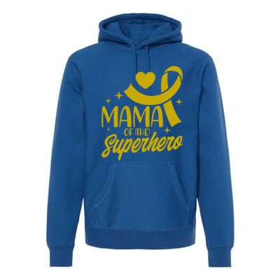 Childhood Cancer Mama Of A Superhero Ribbon Gift Premium Hoodie