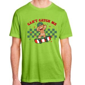 CanT Catch Me Merry Christmas Skateboarding Gingerbread Gift Adult ChromaSoft Performance T-Shirt