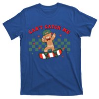 CanT Catch Me Merry Christmas Skateboarding Gingerbread Gift T-Shirt