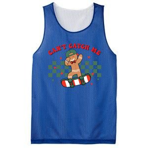 CanT Catch Me Merry Christmas Skateboarding Gingerbread Gift Mesh Reversible Basketball Jersey Tank