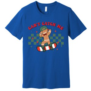 CanT Catch Me Merry Christmas Skateboarding Gingerbread Gift Premium T-Shirt