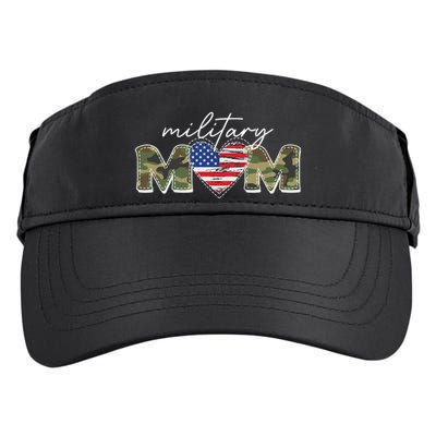Cute Camouflage Military Mom American Flag Heart Adult Drive Performance Visor