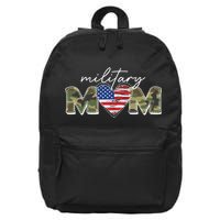 Cute Camouflage Military Mom American Flag Heart 16 in Basic Backpack