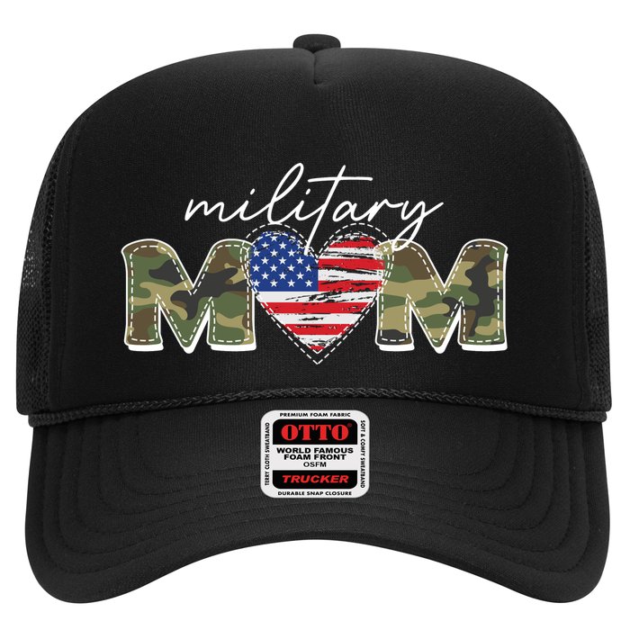 Cute Camouflage Military Mom American Flag Heart Trucker Hat
