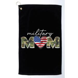 Cute Camouflage Military Mom American Flag Heart Platinum Collection Golf Towel