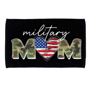 Cute Camouflage Military Mom American Flag Heart Microfiber Hand Towel