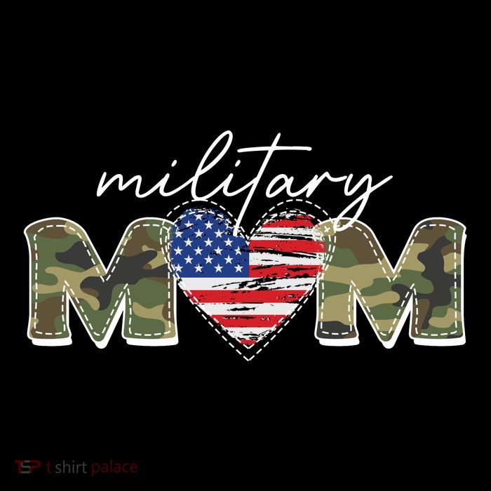 Cute Camouflage Military Mom American Flag Heart Women's V-Neck T-Shirt