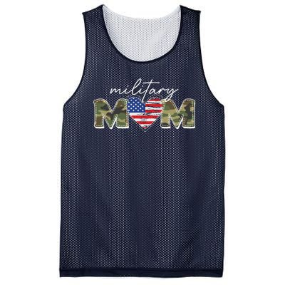 Cute Camouflage Military Mom American Flag Heart Mesh Reversible Basketball Jersey Tank