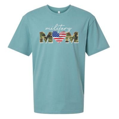 Cute Camouflage Military Mom American Flag Heart Sueded Cloud Jersey T-Shirt