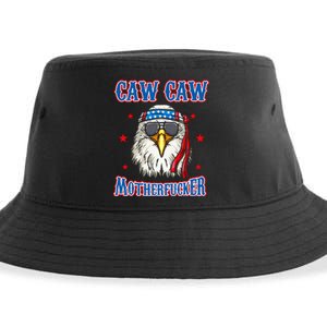 Caw Caw Motherfucker! Funny 4th Of July Patriotic Eagle Sustainable Bucket Hat