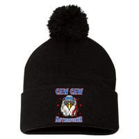 Caw Caw Motherfucker! Funny 4th Of July Patriotic Eagle Pom Pom 12in Knit Beanie