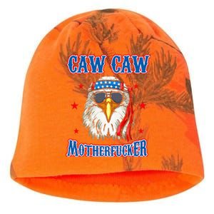 Caw Caw Motherfucker! Funny 4th Of July Patriotic Eagle Kati - Camo Knit Beanie