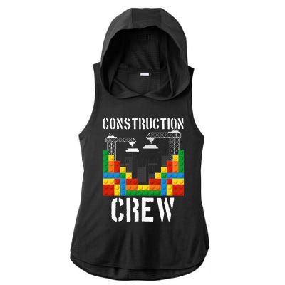 Construction Crew Master Builder Bricklayer Building Blocks Ladies PosiCharge Tri-Blend Wicking Draft Hoodie Tank