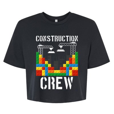 Construction Crew Master Builder Bricklayer Building Blocks Bella+Canvas Jersey Crop Tee