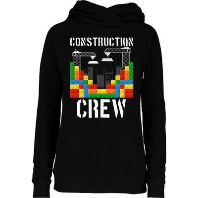 Construction Crew Master Builder Bricklayer Building Blocks Womens Funnel Neck Pullover Hood